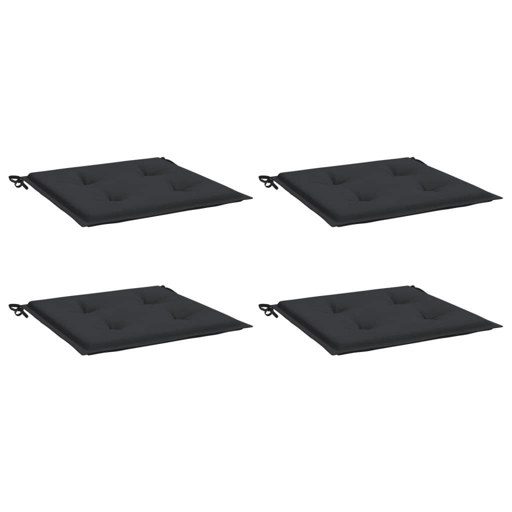 vidaXL Cojines de silla de jardín 4 uds tela Oxford negro 50x50x3 cm