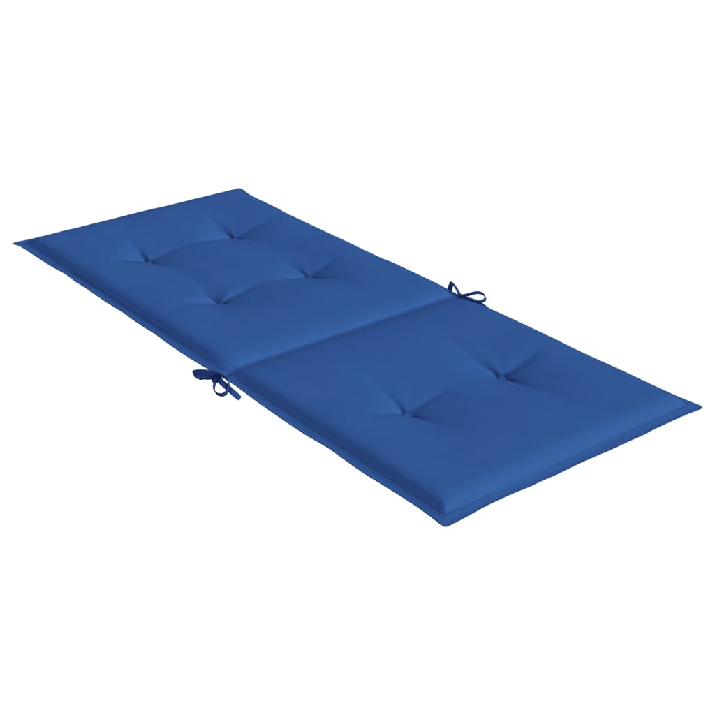 vidaXL Cojín silla de jardín respaldo alto 2 uds tela azul 120x50x3 cm