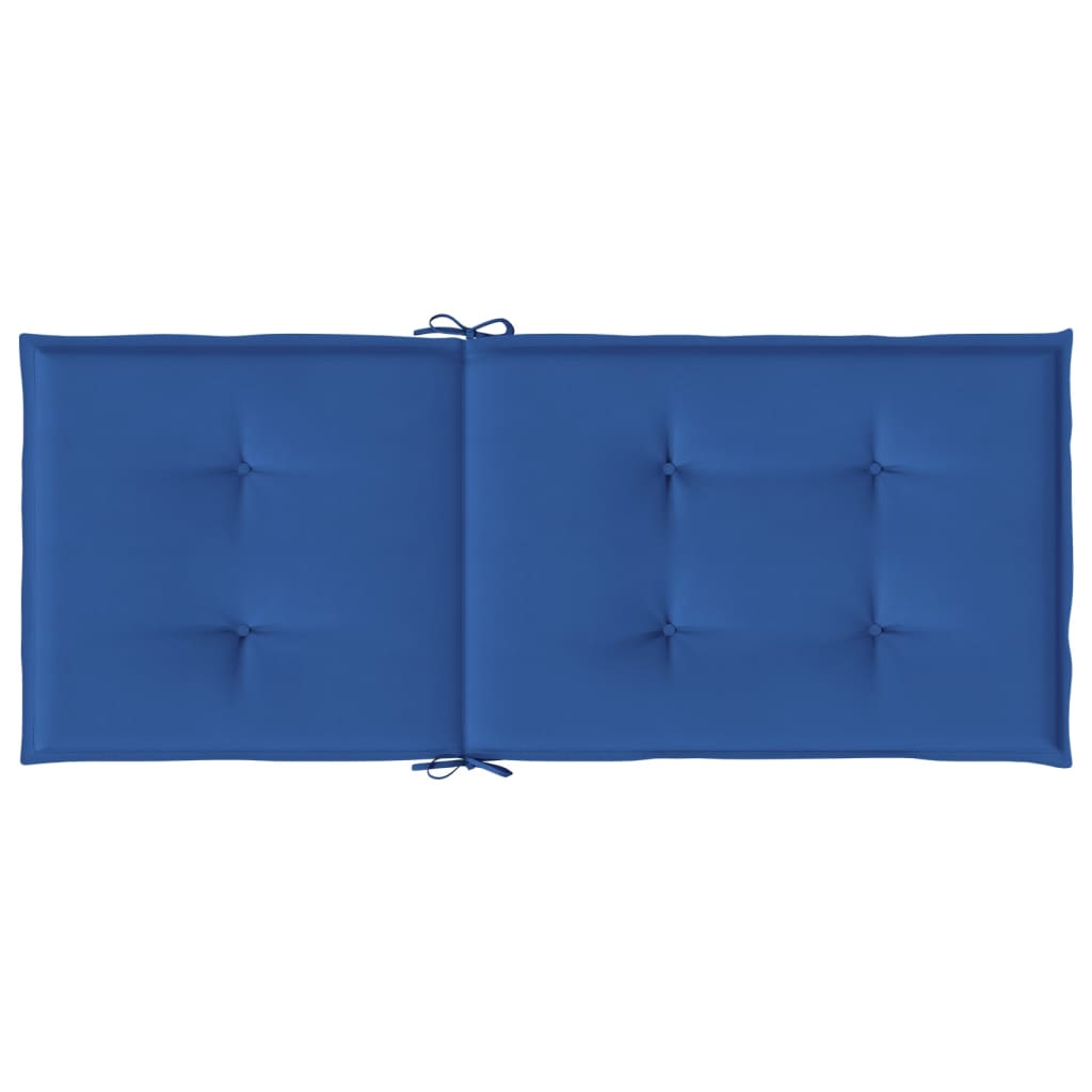 vidaXL Cojín silla de jardín respaldo alto 2 uds tela azul 120x50x3 cm