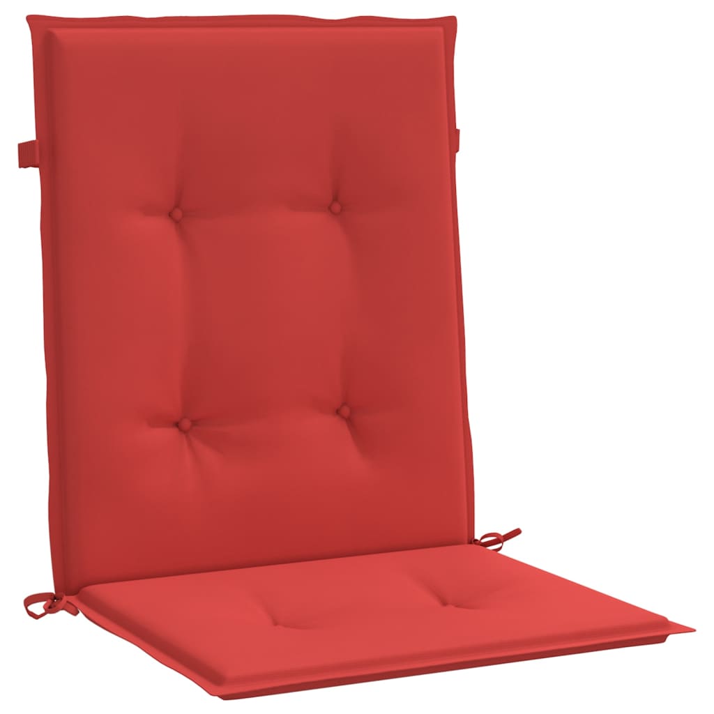 vidaXL Cojín silla jardín respaldo bajo 6 uds tela Oxford rojo