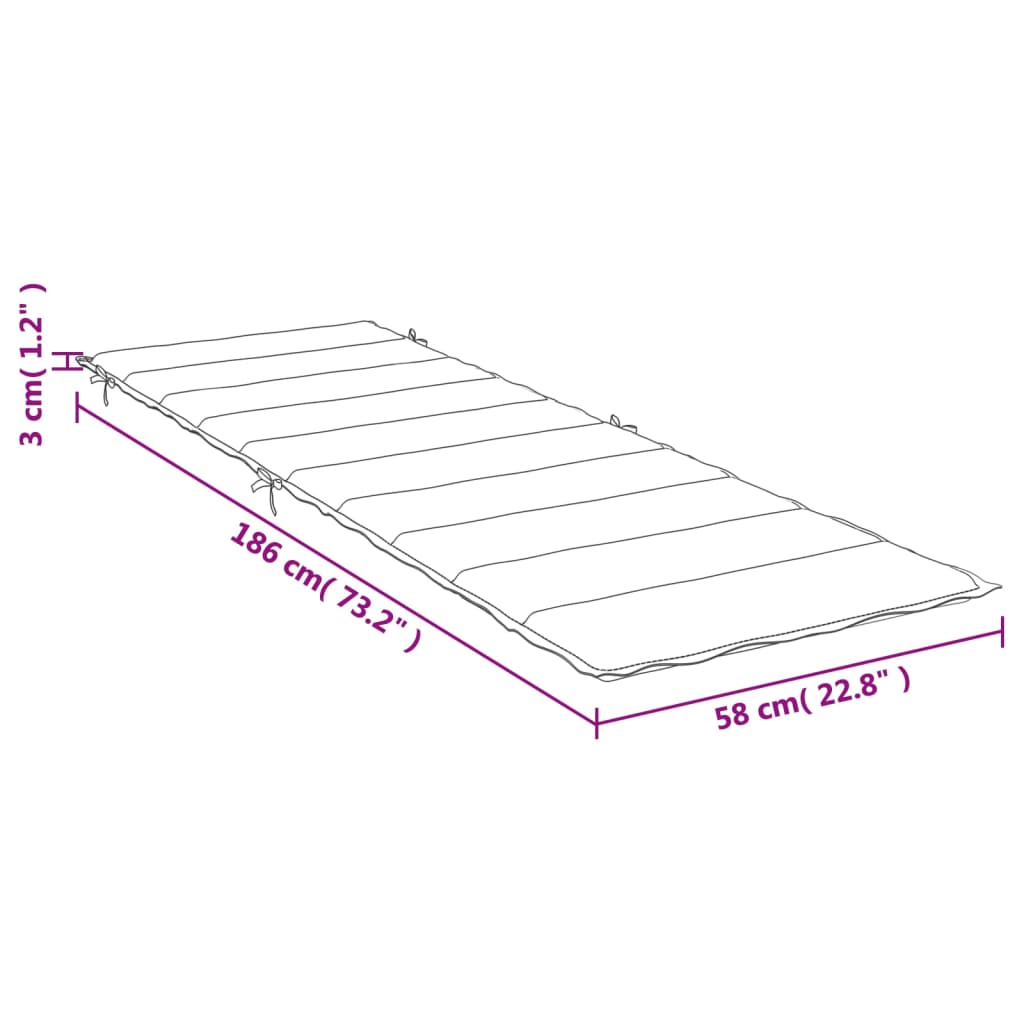 vidaXL Cojín de tumbona de tela Oxford taupé 186x58x3 cm