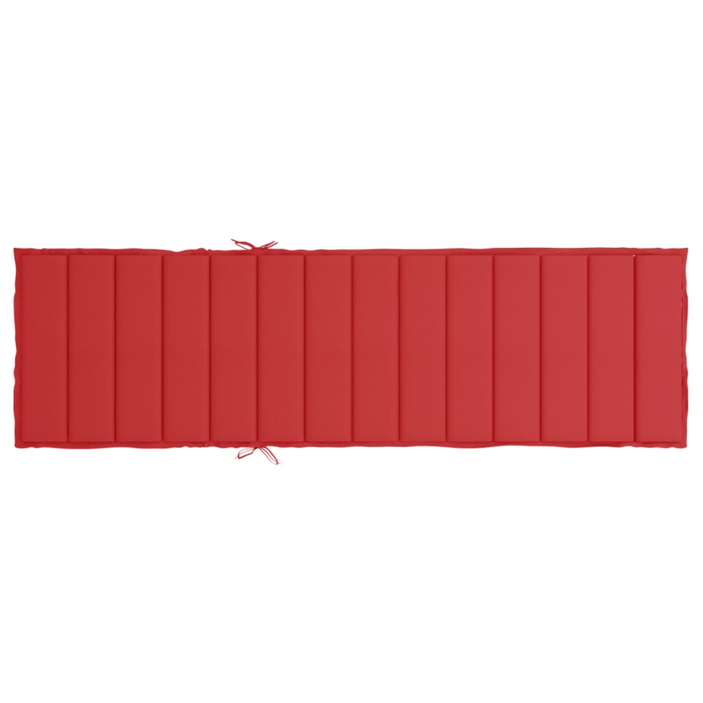 vidaXL Cojín de tumbona de tela Oxford rojo 200x50x3 cm