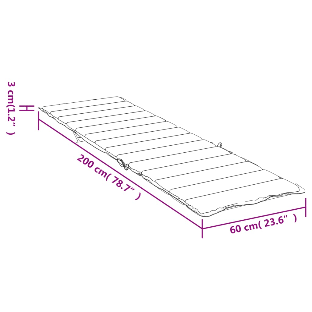 vidaXL Cojín de tumbona de tela Oxford crema 200x60x3 cm