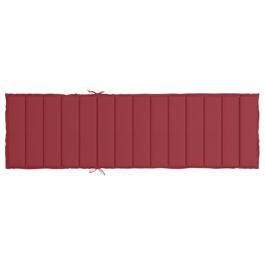 vidaXL Cojín de tumbona de tela Oxford rojo tinto 200x60x3 cm