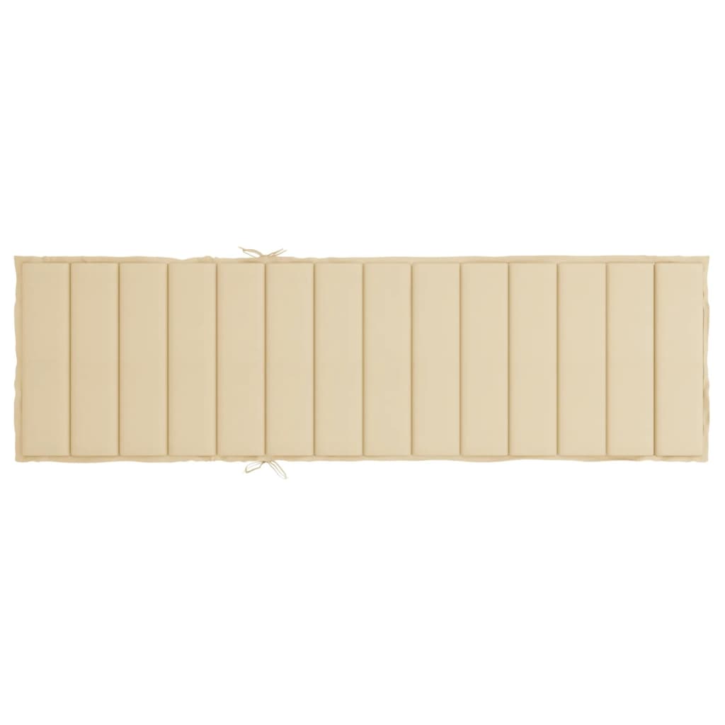 vidaXL Cojín de tumbona de tela Oxford beige 200x70x3 cm