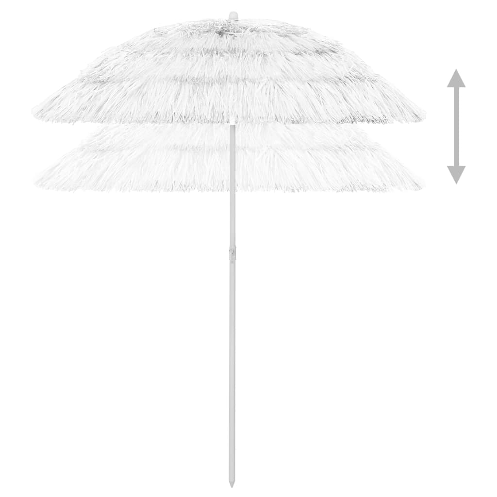 vidaXL Sombrilla de playa Hawaii blanco 180 cm