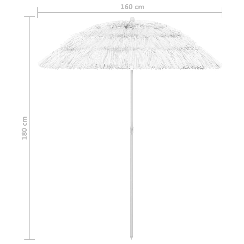 vidaXL Sombrilla de playa Hawaii blanco 180 cm