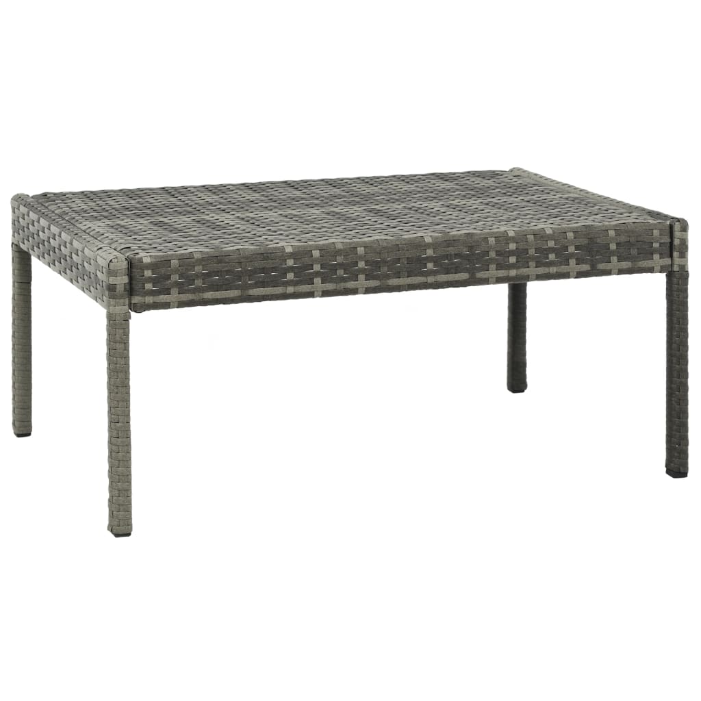 vidaXL Set muebles de jardín 3 piezas con cojines ratán sintético gris