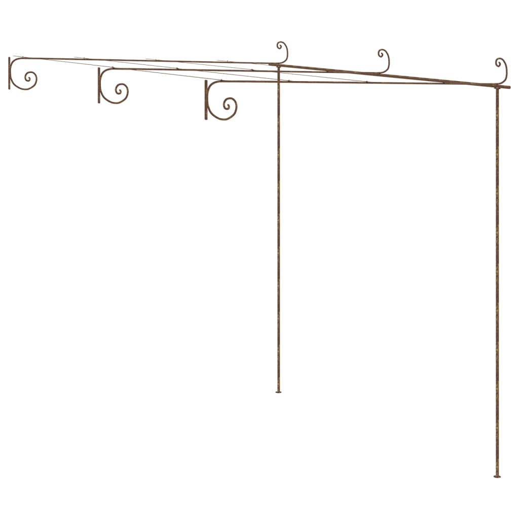 vidaXL Pérgola de jardín marrón antiguo 3x3x2,5 m hierro