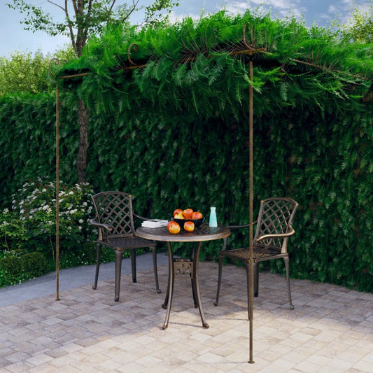 vidaXL Pérgola de jardín marrón antiguo 3x3x2,5 m hierro