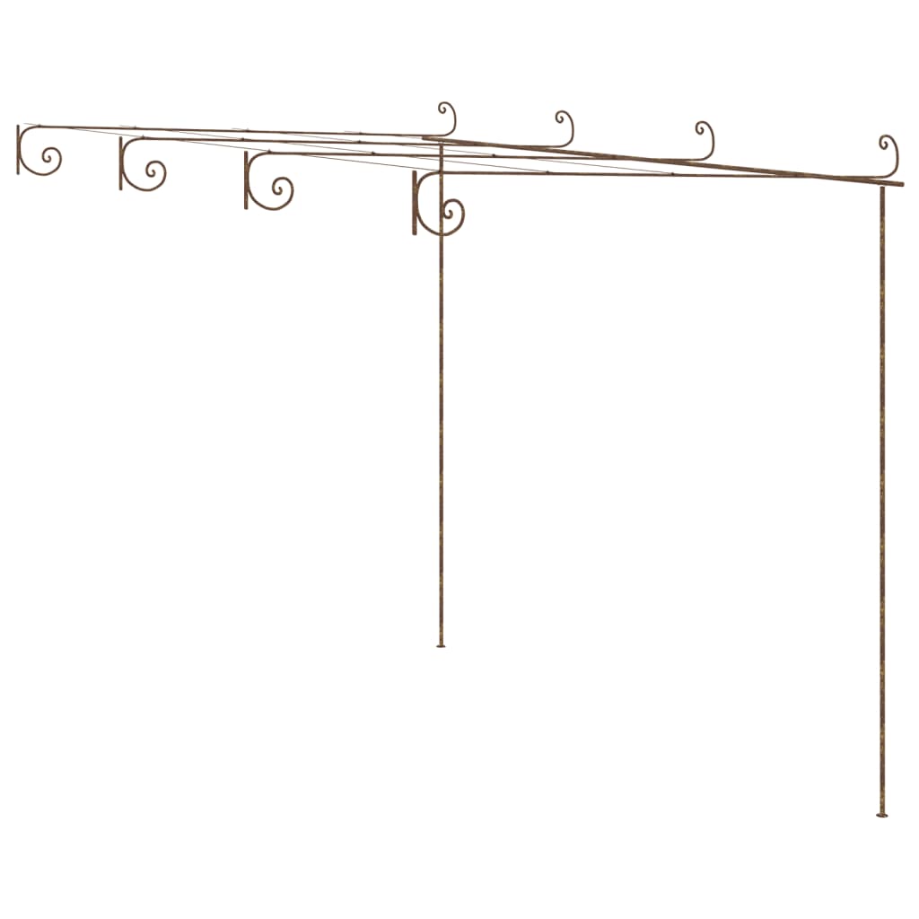 vidaXL Pérgola de jardín marrón antiguo 4x3x2,5 m hierro