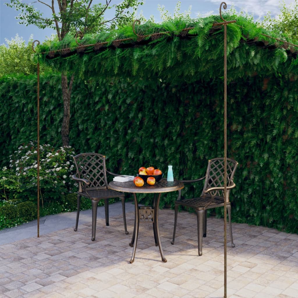 vidaXL Pérgola de jardín marrón antiguo 4x3x2,5 m hierro