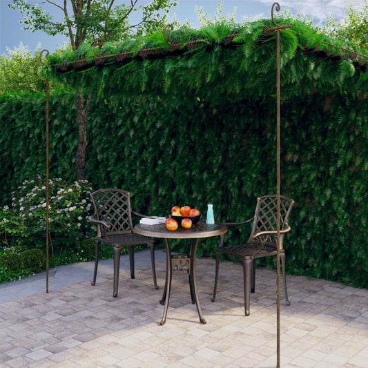 vidaXL Pérgola de jardín marrón antiguo 4x3x2,5 m hierro