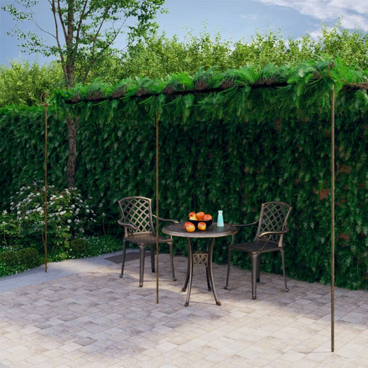 vidaXL Pérgola de jardín marrón antiguo 6x3x2,5 m hierro