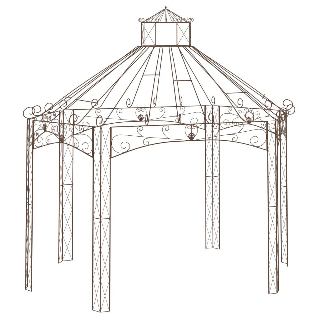 vidaXL Pérgola de jardín marrón antiguo 400x258x378 cm hierro