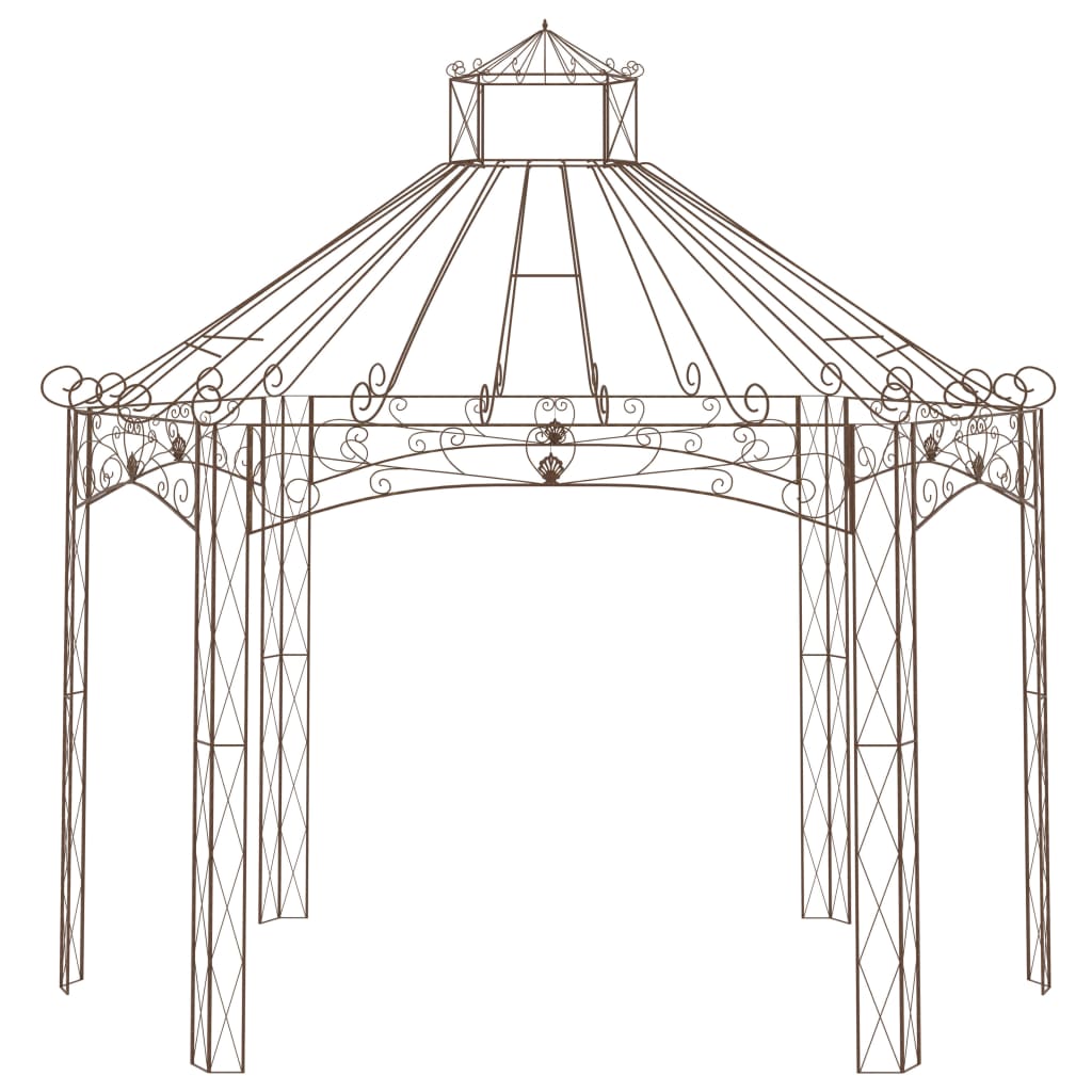 vidaXL Pérgola de jardín marrón antiguo 400x258x378 cm hierro