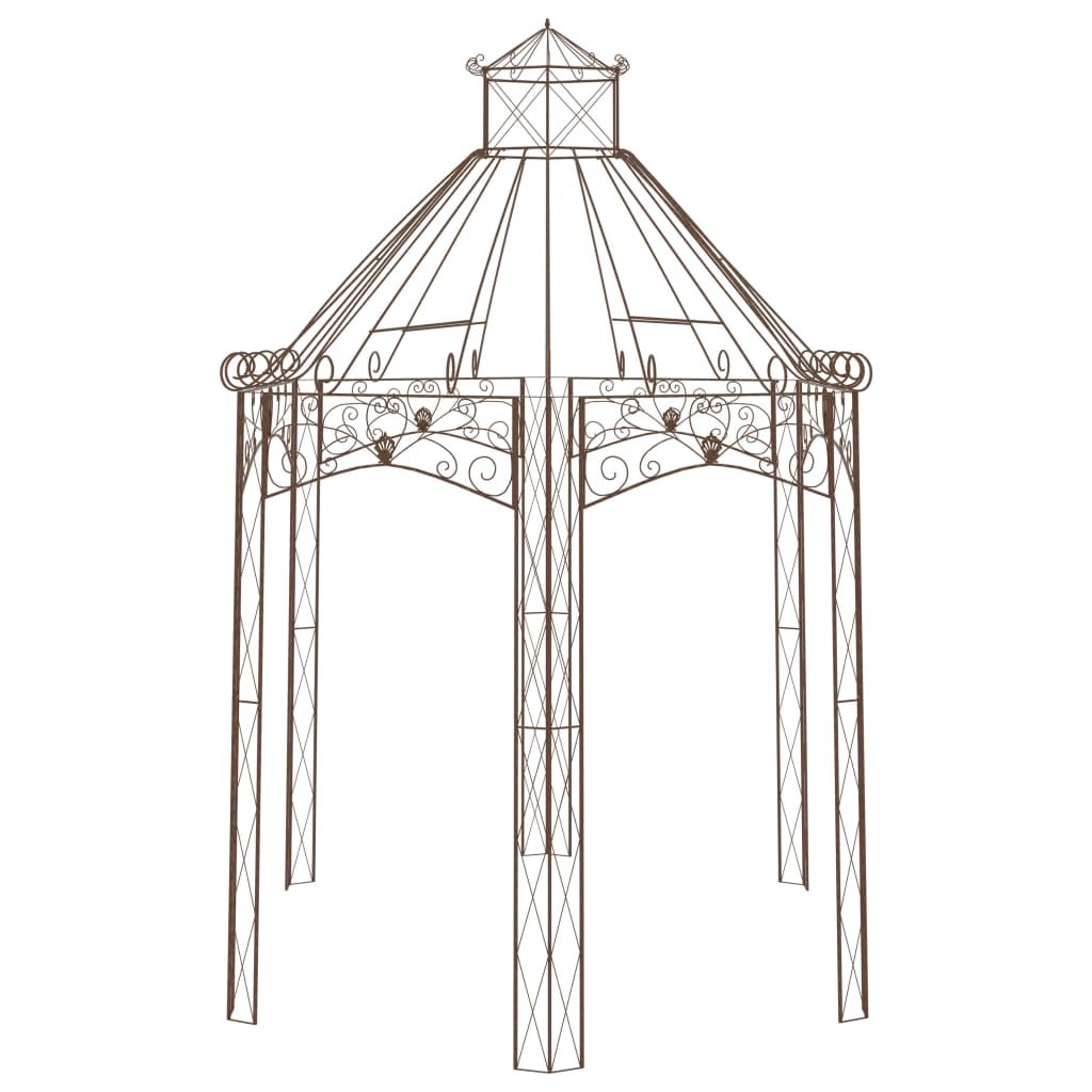 vidaXL Pérgola de jardín marrón antiguo 400x258x378 cm hierro