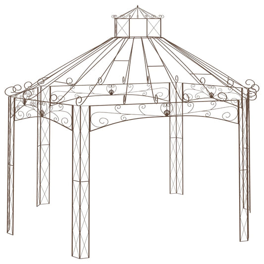 vidaXL Pérgola de jardín marrón antiguo 558x350x408 cm hierro