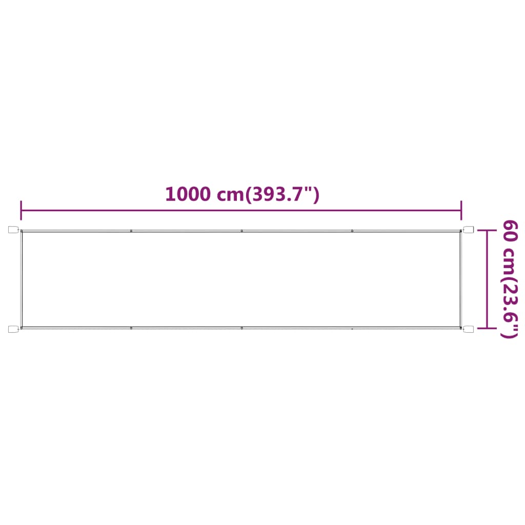 vidaXL Toldo vertical blanco 60x1000 cm tela oxford