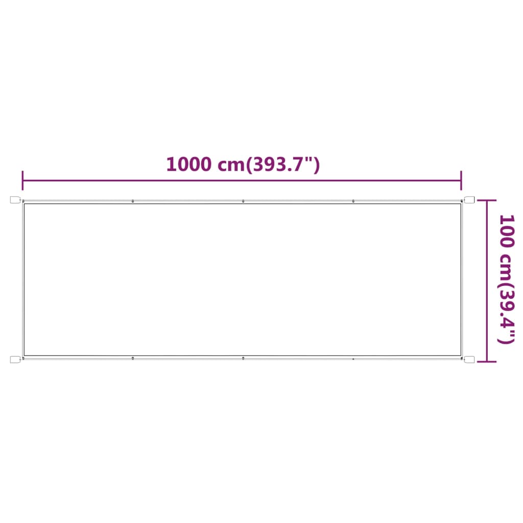 vidaXL Toldo vertical blanco 100x1000 cm tela oxford