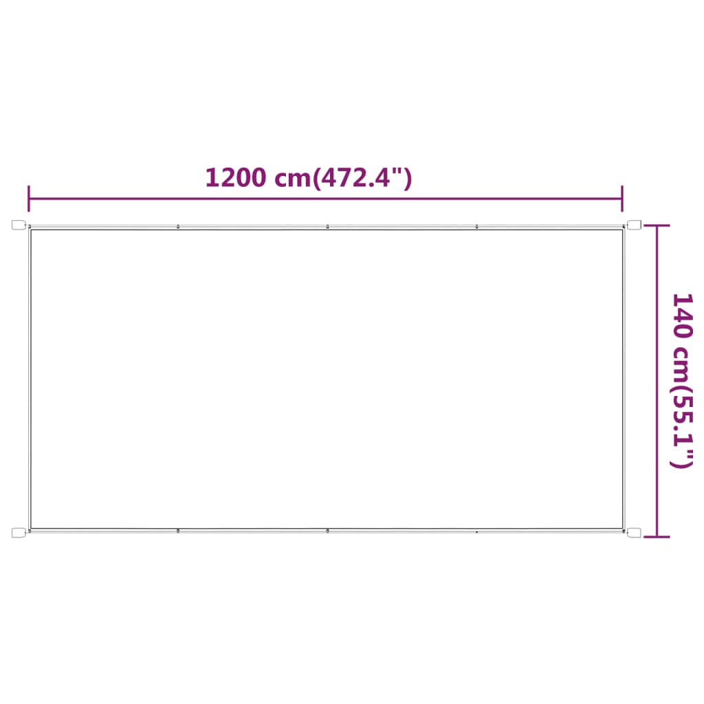 vidaXL Toldo vertical blanco 140x1200 cm tela oxford