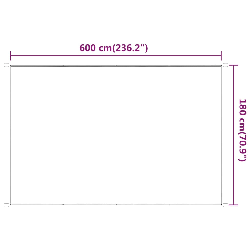 vidaXL Toldo vertical blanco 180x600 cm tela oxford