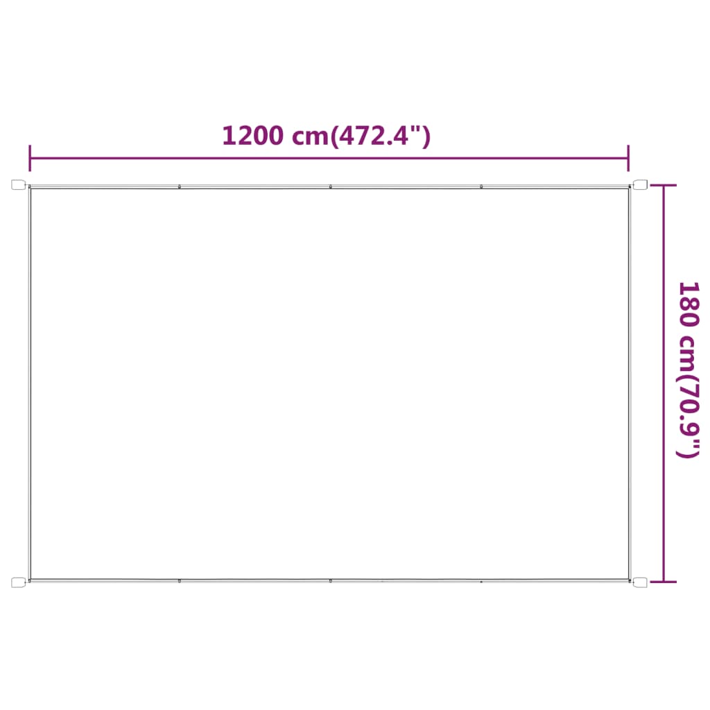 vidaXL Toldo vertical blanco 180x1200 cm tela oxford