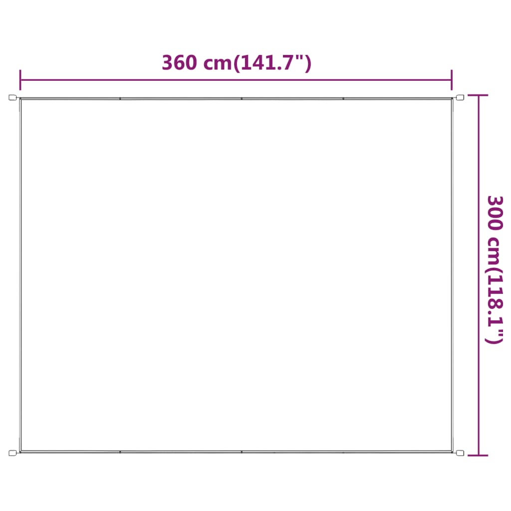 vidaXL Toldo vertical blanco 300x360 cm tela oxford