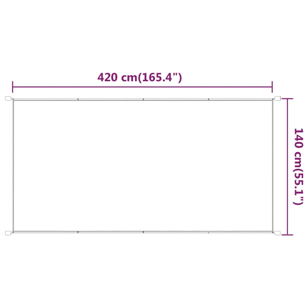 vidaXL Toldo vertical verde claro 140x420 cm tela oxford