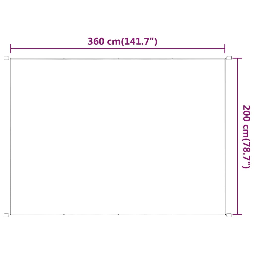 vidaXL Toldo vertical verde claro 200x360 cm tela oxford