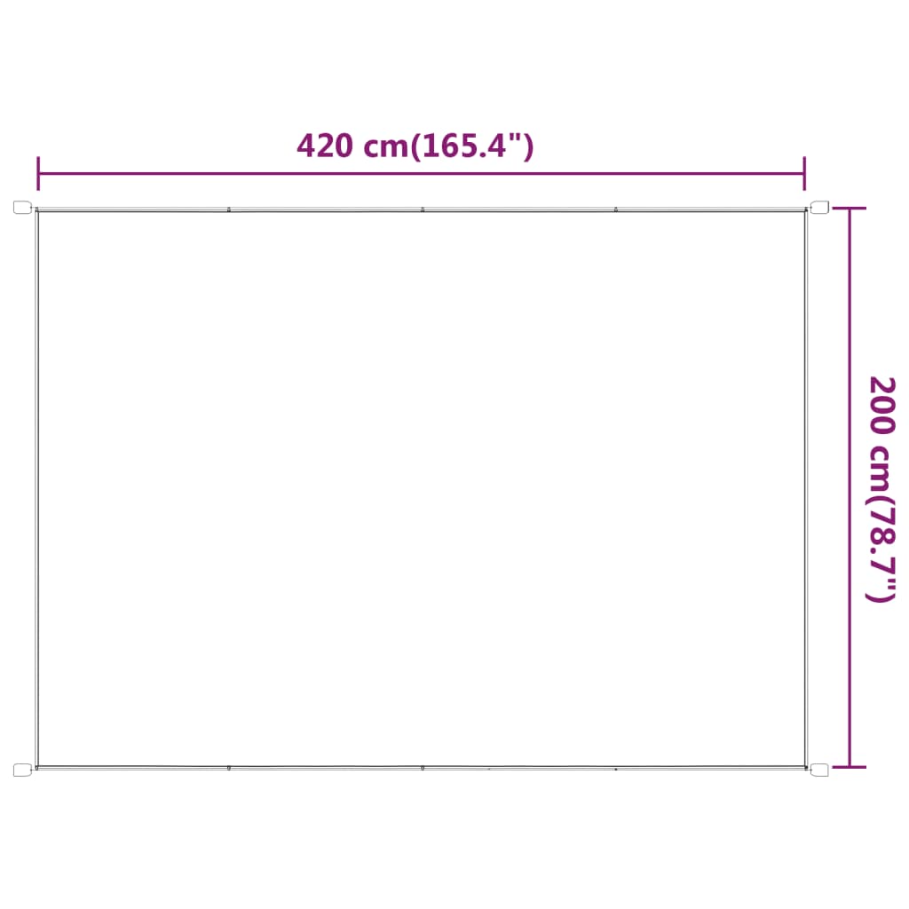 vidaXL Toldo vertical verde claro 200x420 cm tela oxford