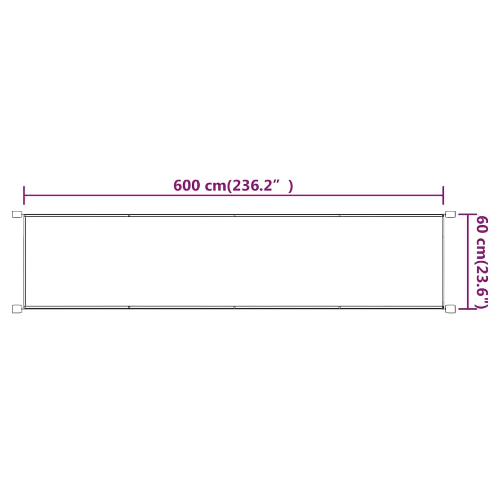 vidaXL Toldo vertical terracota tela oxford 60x600 cm