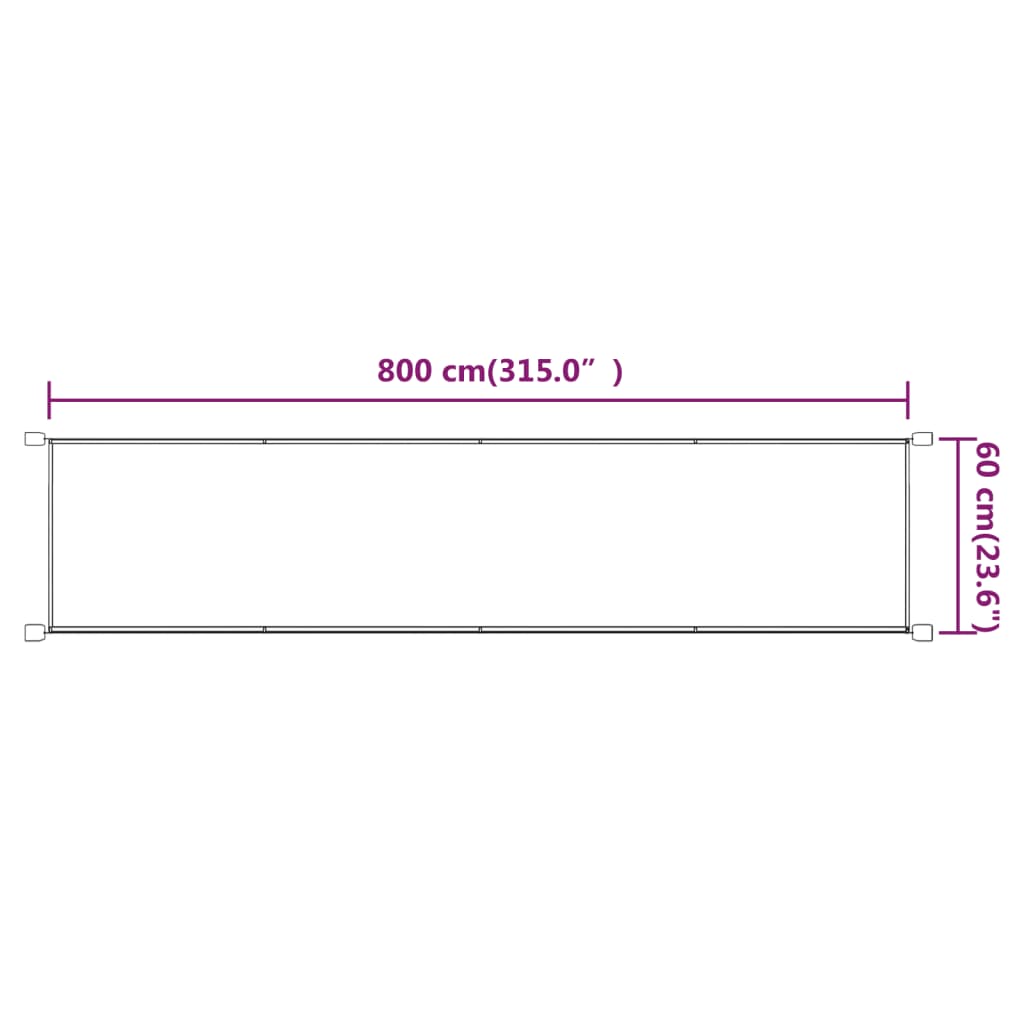 vidaXL Toldo vertical terracota tela oxford 60x800 cm