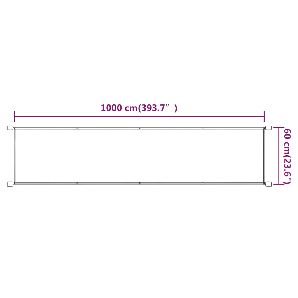 vidaXL Toldo vertical terracota tela oxford 60x1000 cm