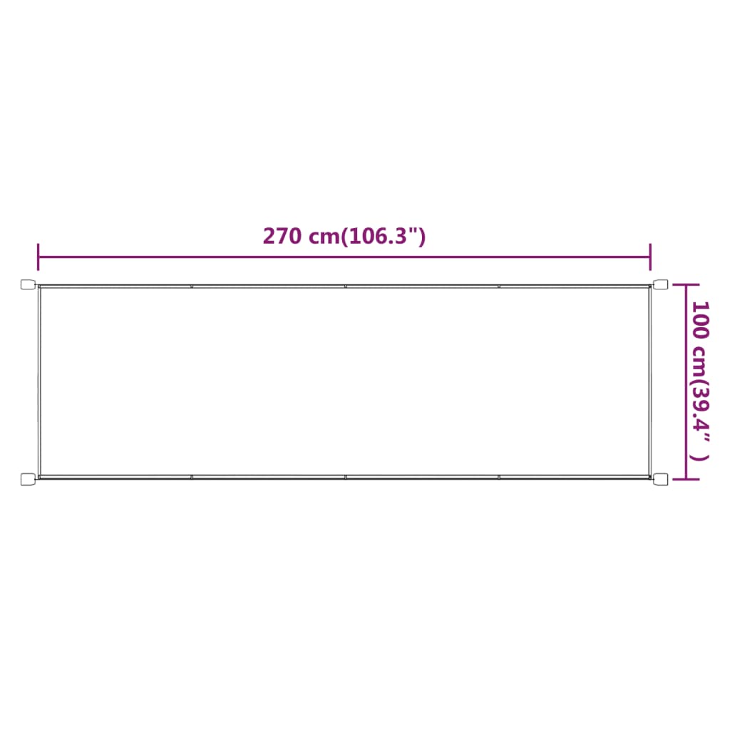 vidaXL Toldo vertical terracota tela oxford 100x270 cm