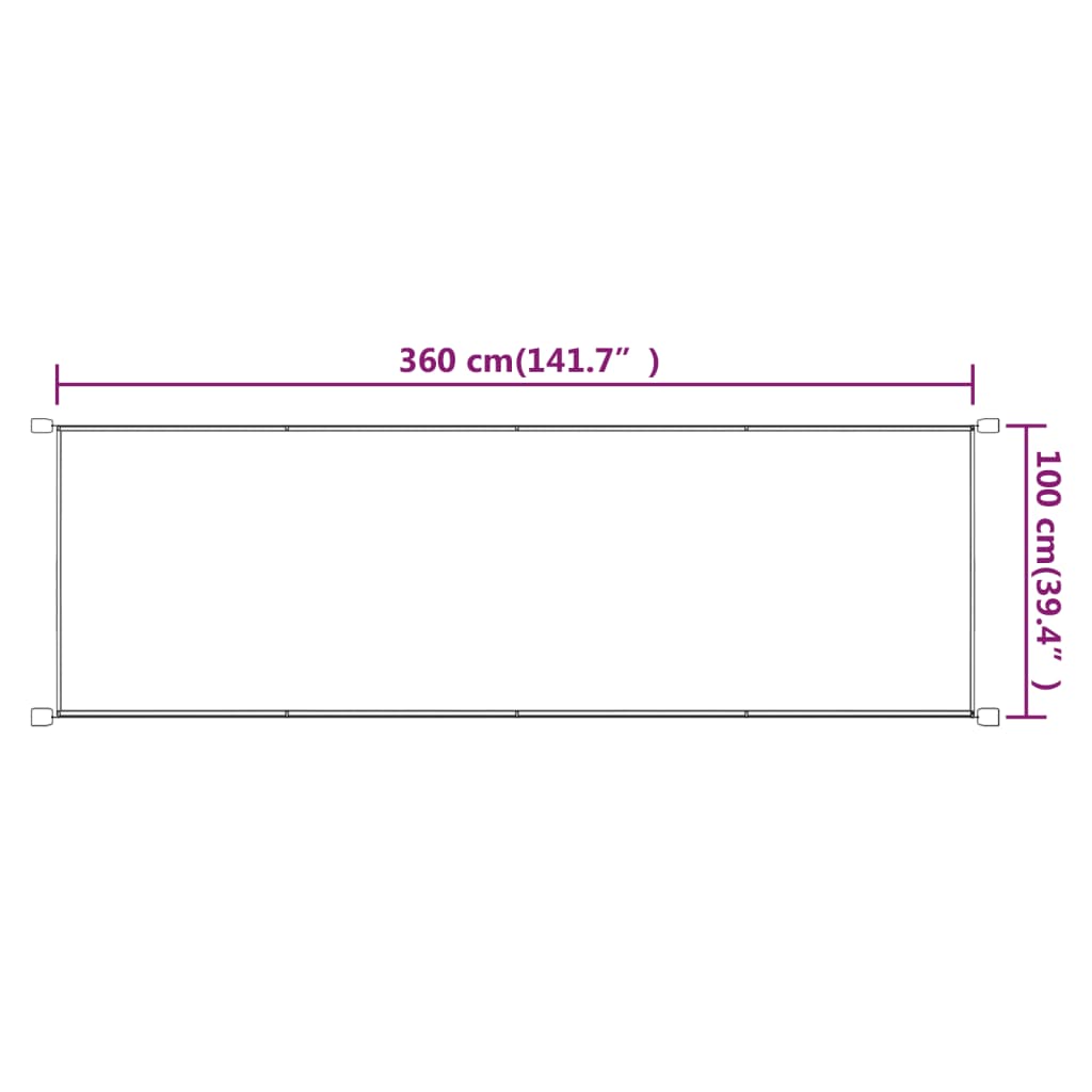 vidaXL Toldo vertical terracota tela oxford 100x360 cm