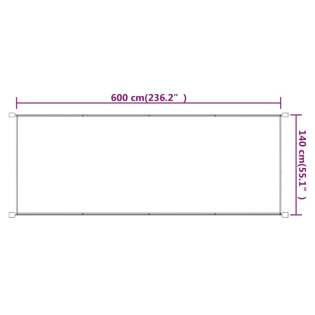 vidaXL Toldo vertical terracota tela oxford 140x600 cm