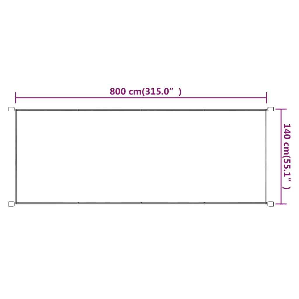 vidaXL Toldo vertical terracota tela oxford 140x800 cm