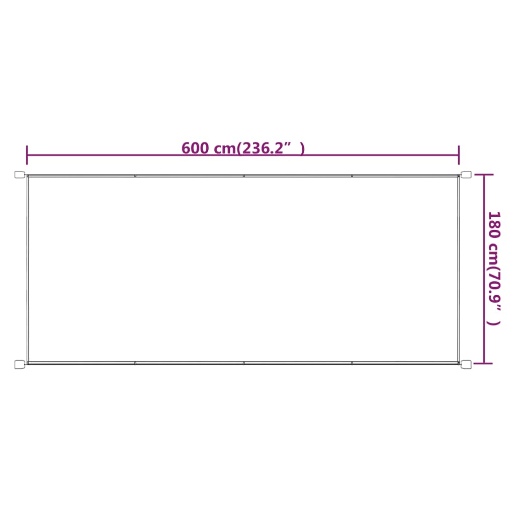 vidaXL Toldo vertical terracota tela oxford 180x600 cm