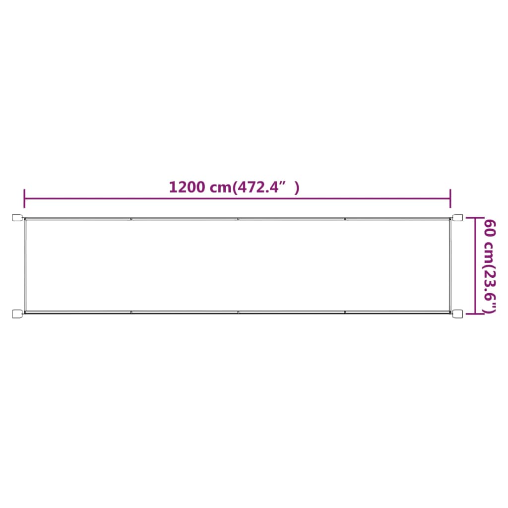 vidaXL Toldo vertical tela oxford gris taupé 60x1200 cm