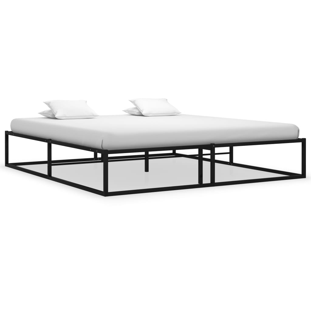 vidaXL Estructura de cama sin colchón metal negro 160x200 cm