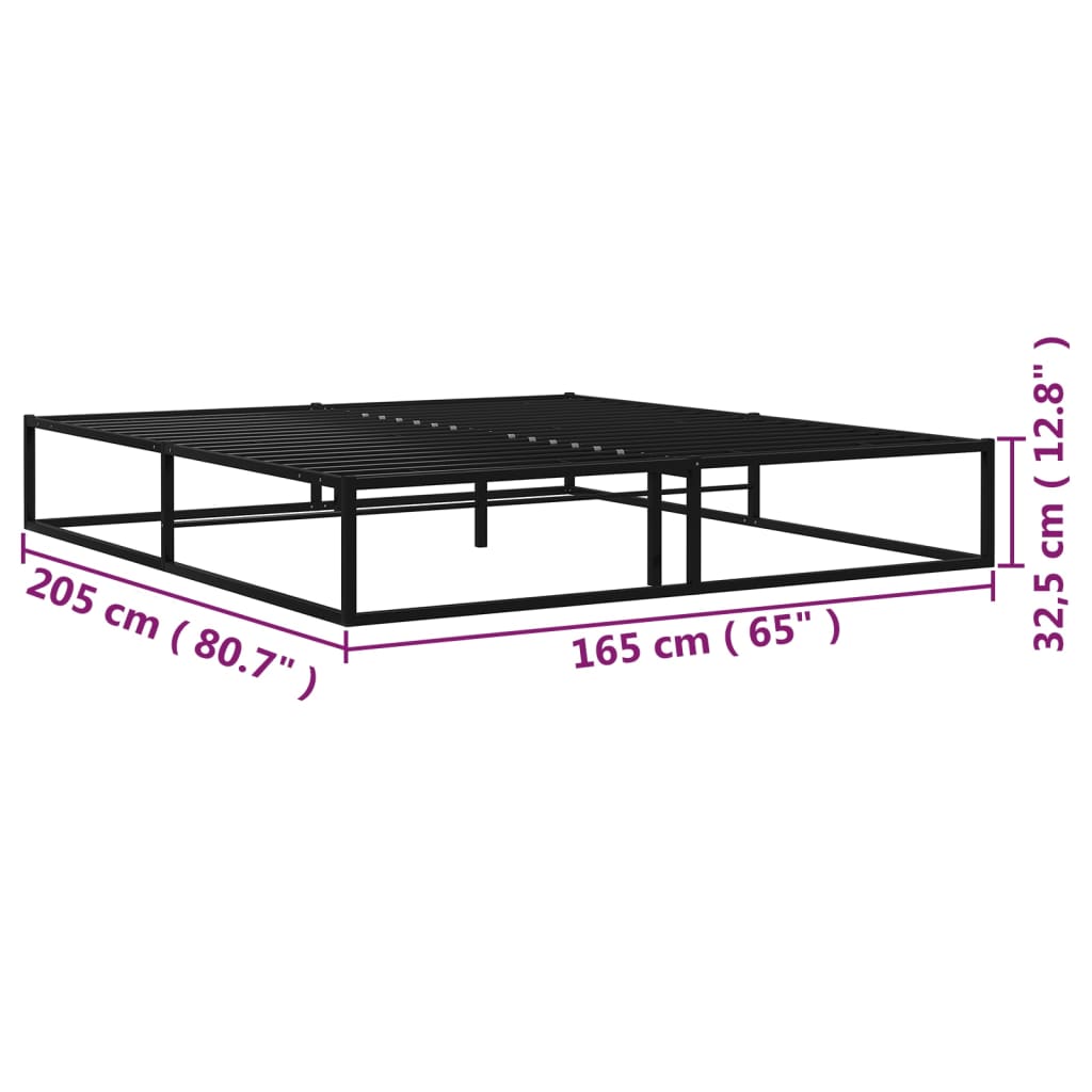 vidaXL Estructura de cama sin colchón metal negro 160x200 cm