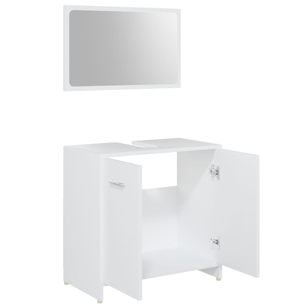 vidaXL Conjunto de muebles de baño 4 pzas madera contrachapada blanco