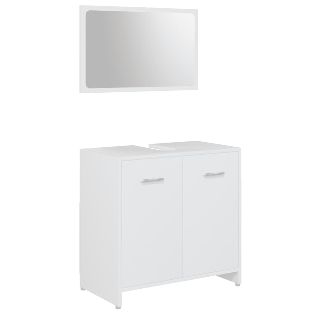 vidaXL Conjunto de muebles de baño 3 pzas madera contrachapada blanco