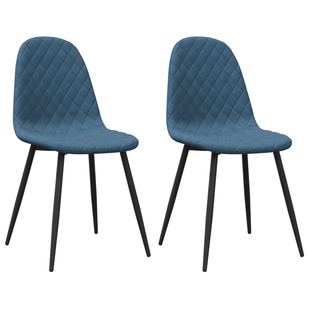 vidaXL Sillas de comedor 2 unidades terciopelo azul