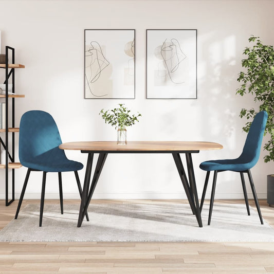 vidaXL Sillas de comedor 2 unidades terciopelo azul