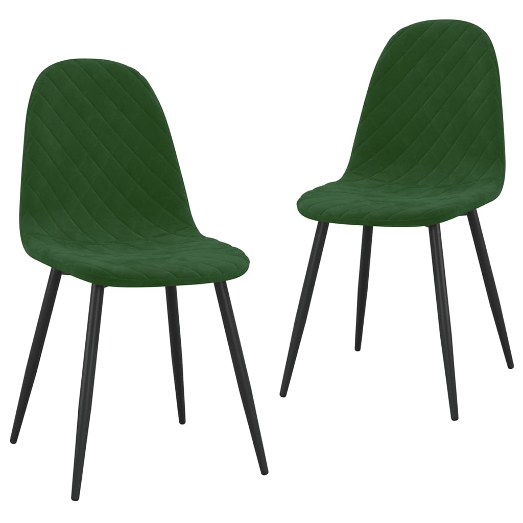 vidaXL Sillas de comedor 2 unidades terciopelo verde oscuro