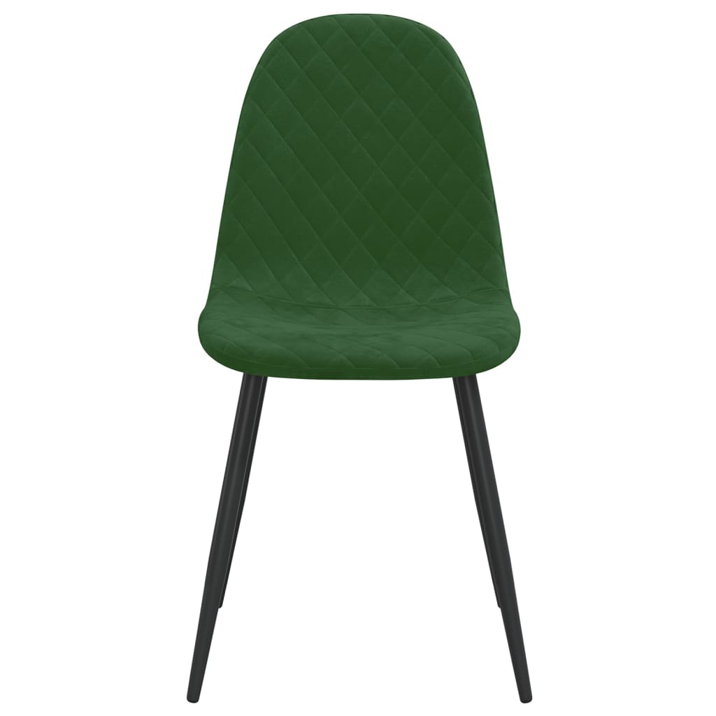 vidaXL Sillas de comedor 2 unidades terciopelo verde oscuro