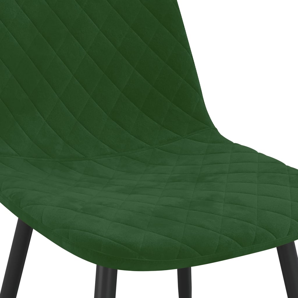 vidaXL Sillas de comedor 2 unidades terciopelo verde oscuro