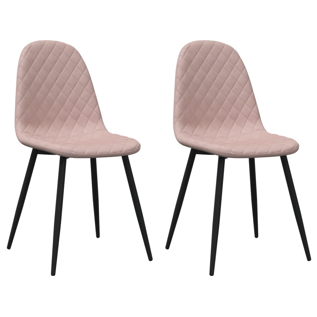 vidaXL Sillas de comedor 2 unidades terciopelo rosa